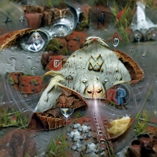 Безмятежная моль пьет капли дождя