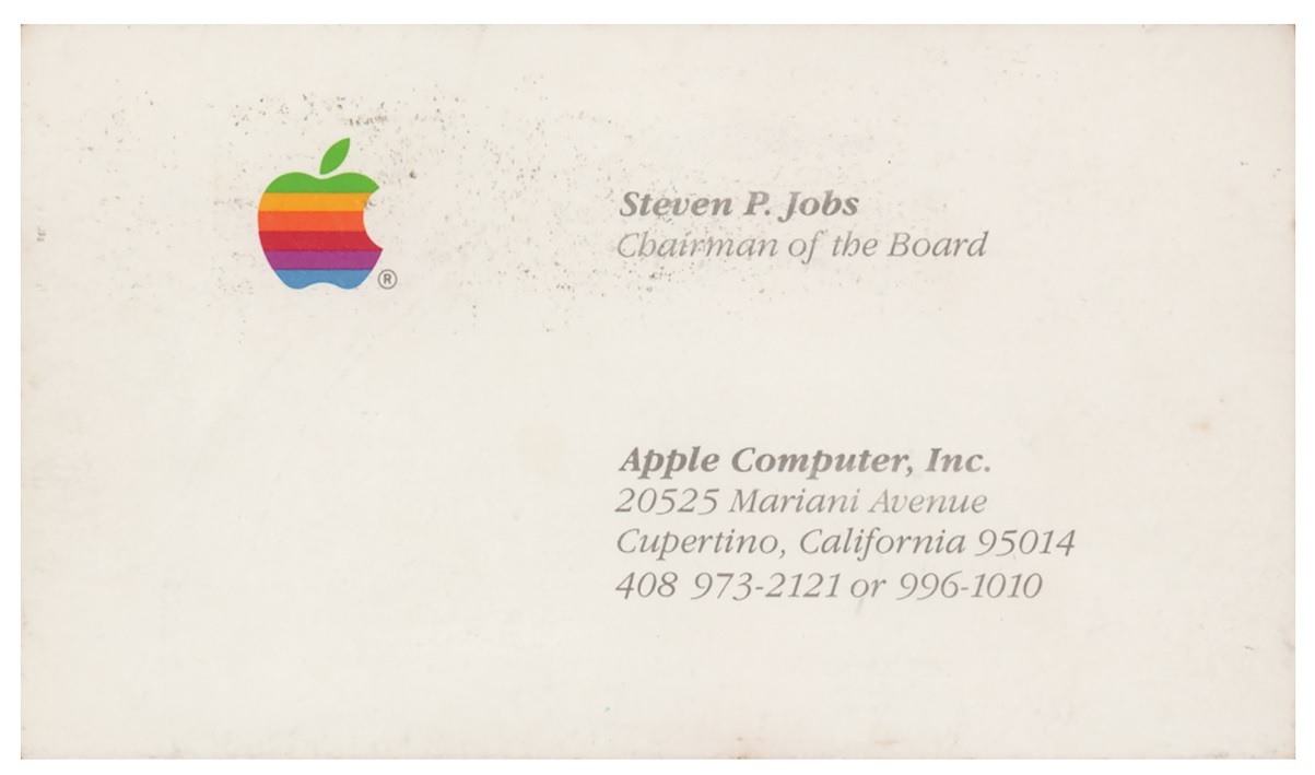 Винтажная визитка Стива Джобса