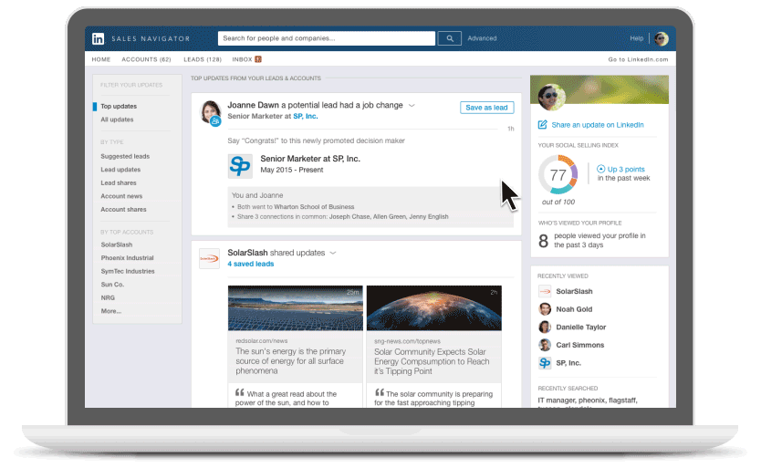 Презентация Linkedin Sales Navigator с официального сайта продукта
