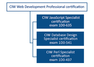 Серия веб-разработки в CIW включает три сертификации. Чаще всего сдают JavaScript сертификацию / Скриншот с официального сайта CIW