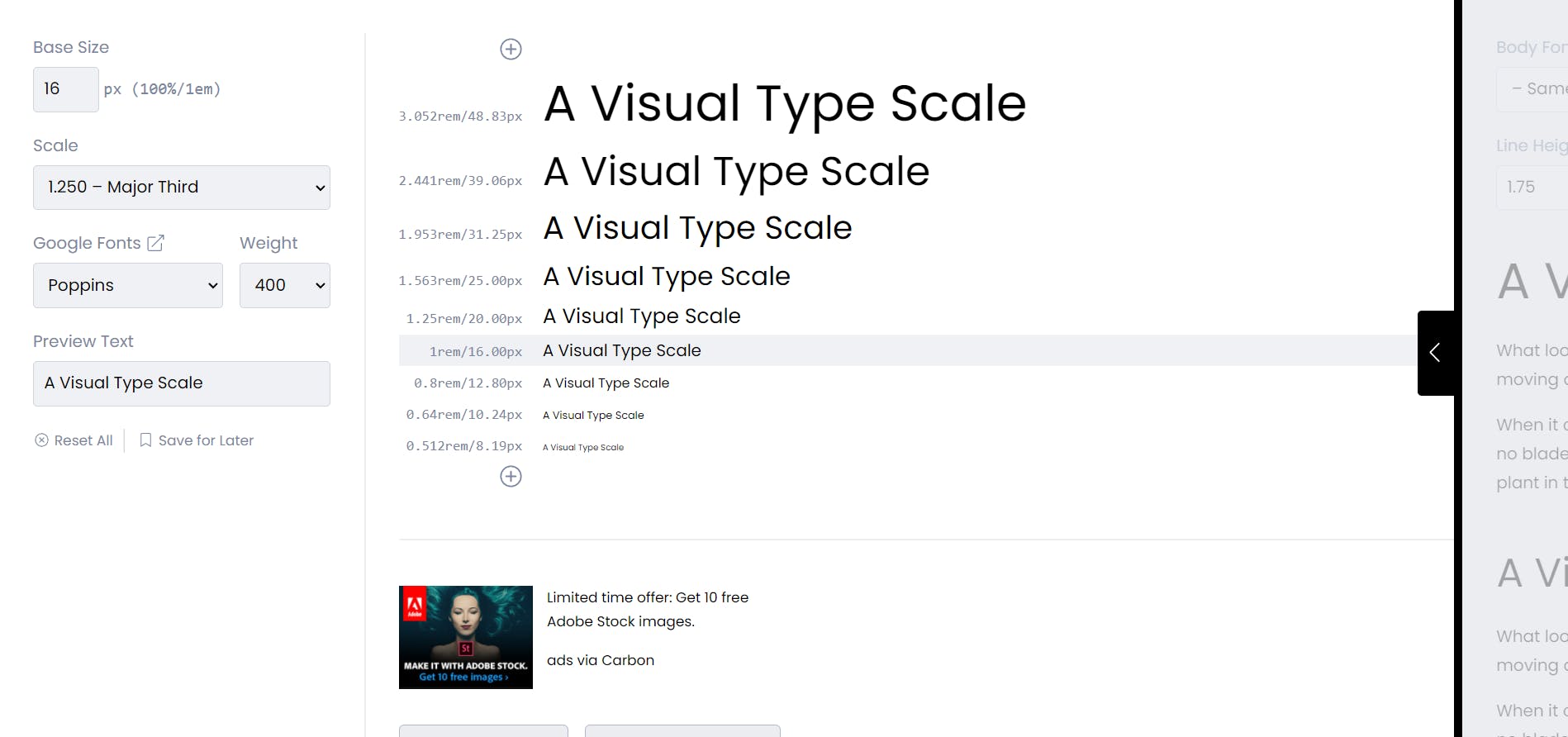 Visual Type Scale