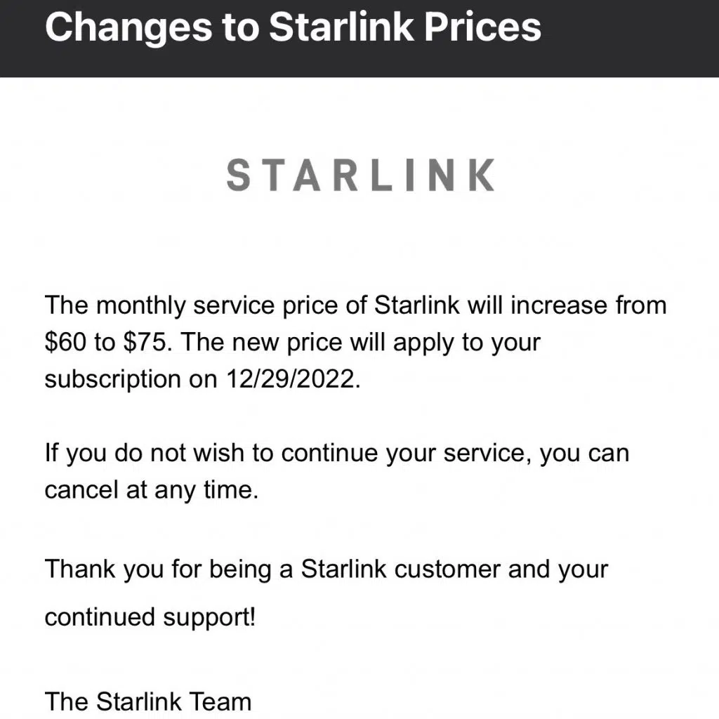 тарифи на Starlink 