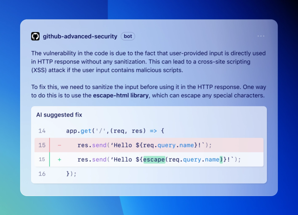 GitHub has launched a new AI tool and can now automatically fix vulnerabilities in code
