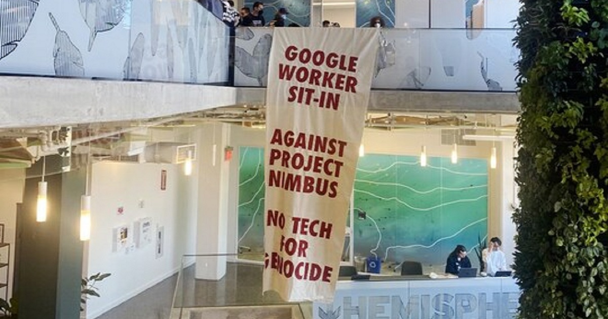 Empleados de Google detenidos por protestar en sus oficinas contra la cooperación con Israel
